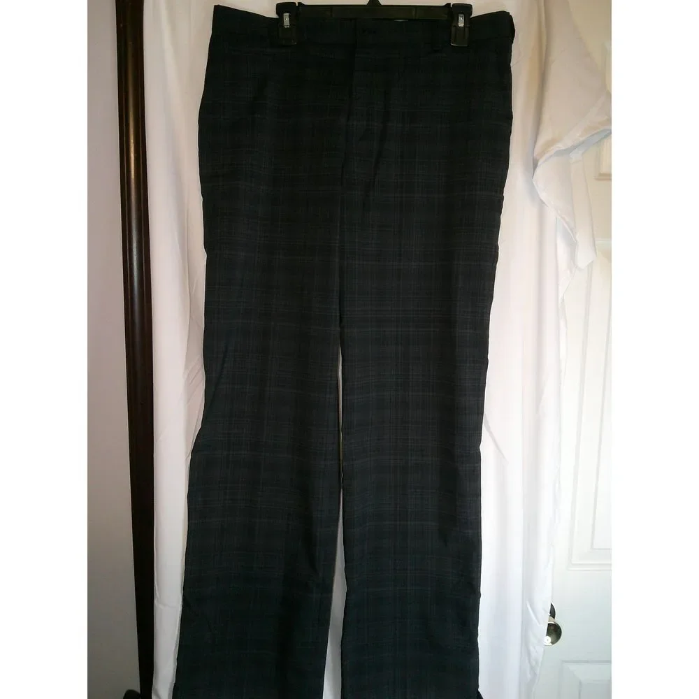 Nike Golf Dark Plaid Performance Golf Pants Moisture-Wicking Athletic Wear 34x32